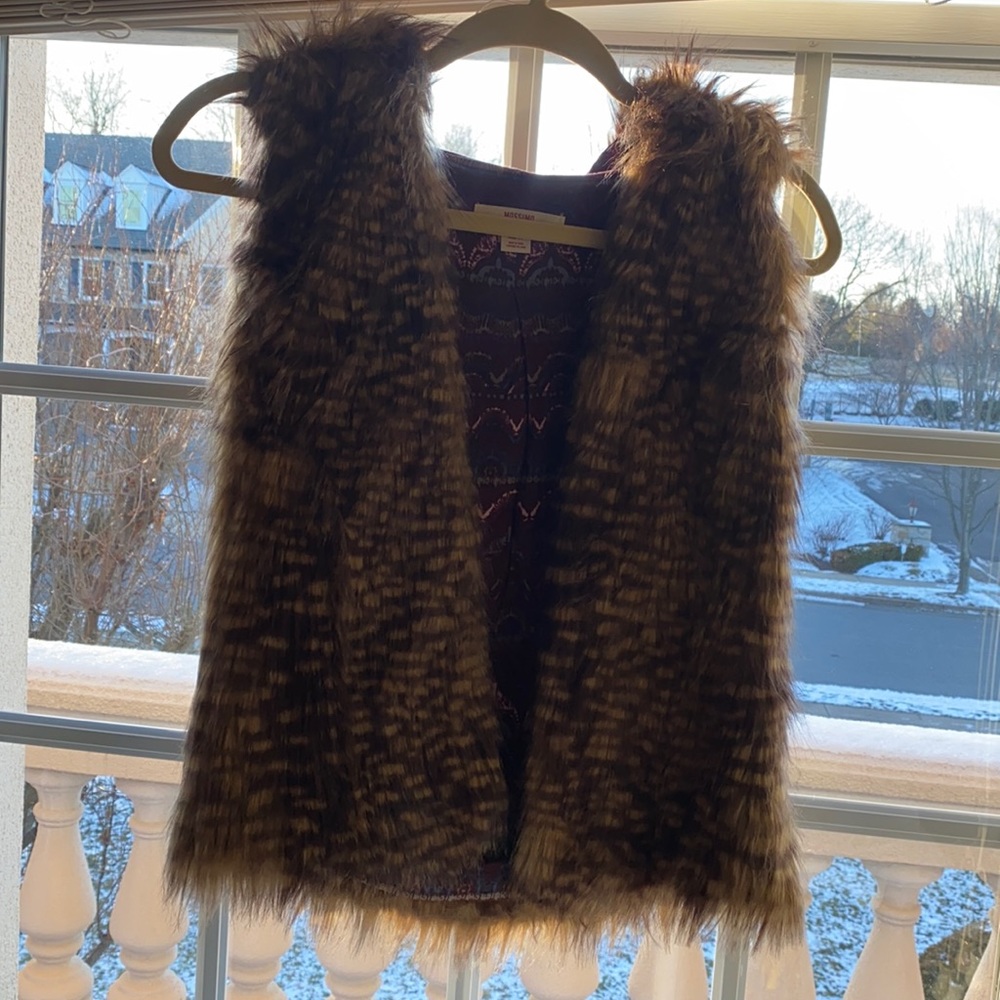 Mossimo Faux Fur Vest, Size XS